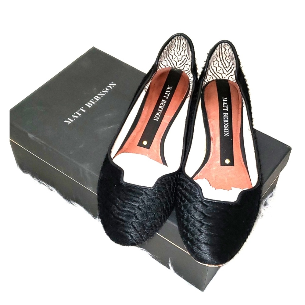 Matt Bernson Calf Hair flats/tiny wedge